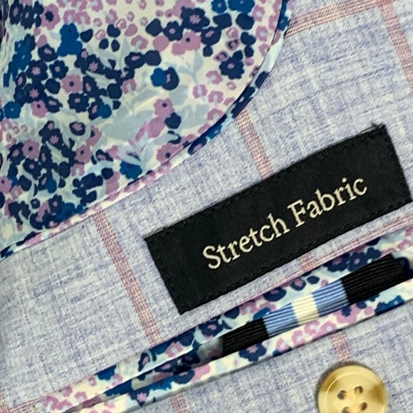 Tailorbyrd Blazer Jacket Men 42R Windowpane Sport Coat Floral Lined NEW - Picture 9 of 16